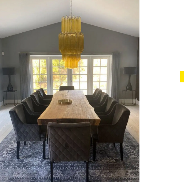 Elongated Tapering Amber Faceted Glass Prism Chandelier