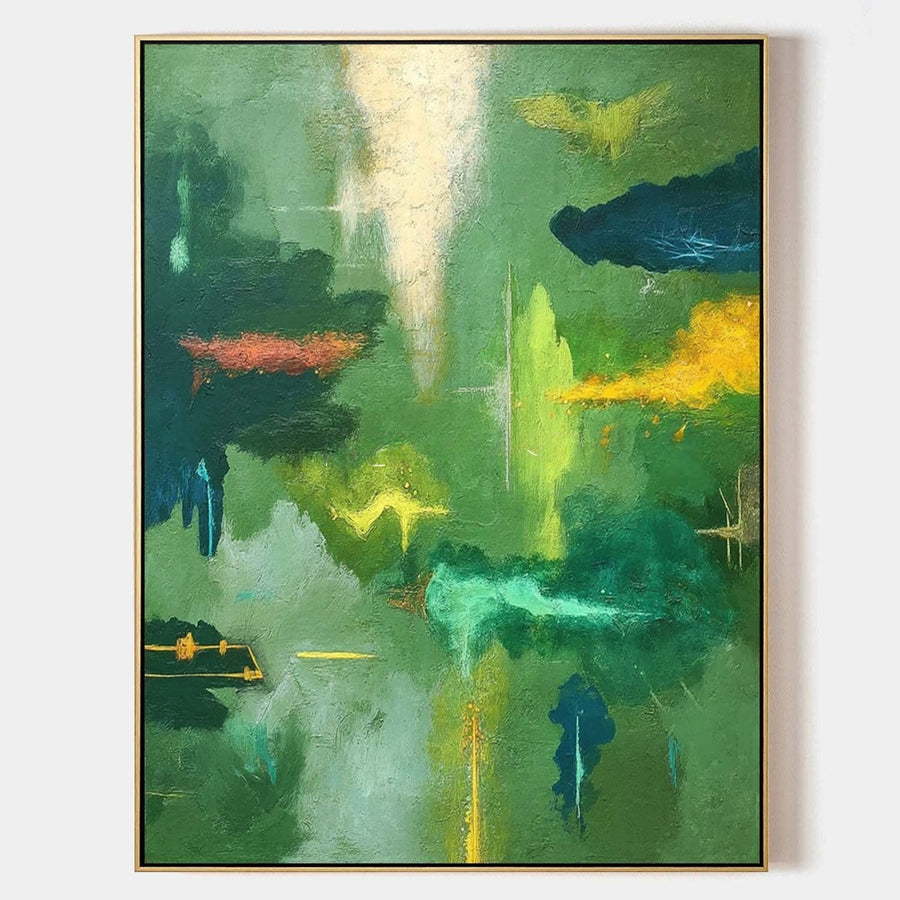 Emerald Abstract with Golden Light