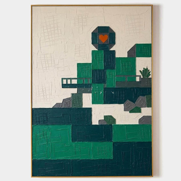 Emerald Block City with Orange Heart