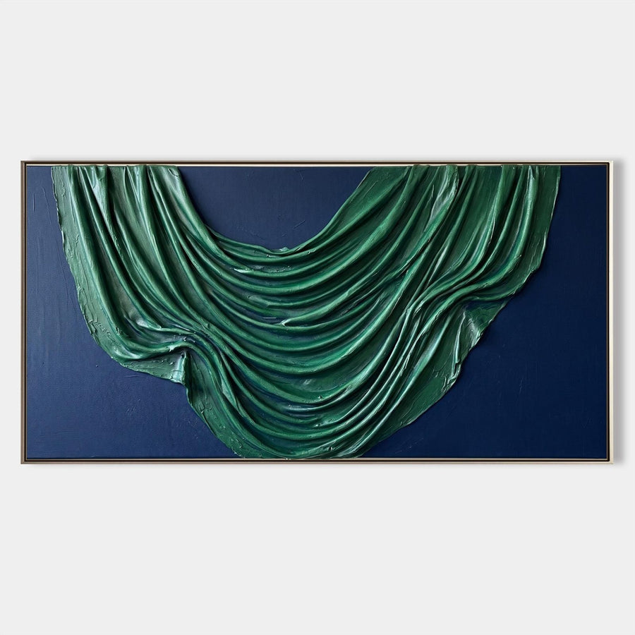 Emerald Drapery on Midnight Blue