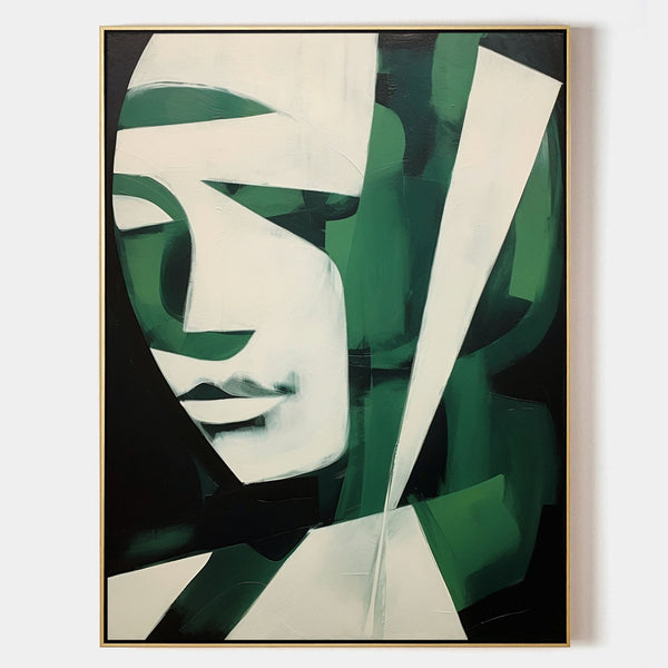 Emerald Fragmented Portrait in Cream