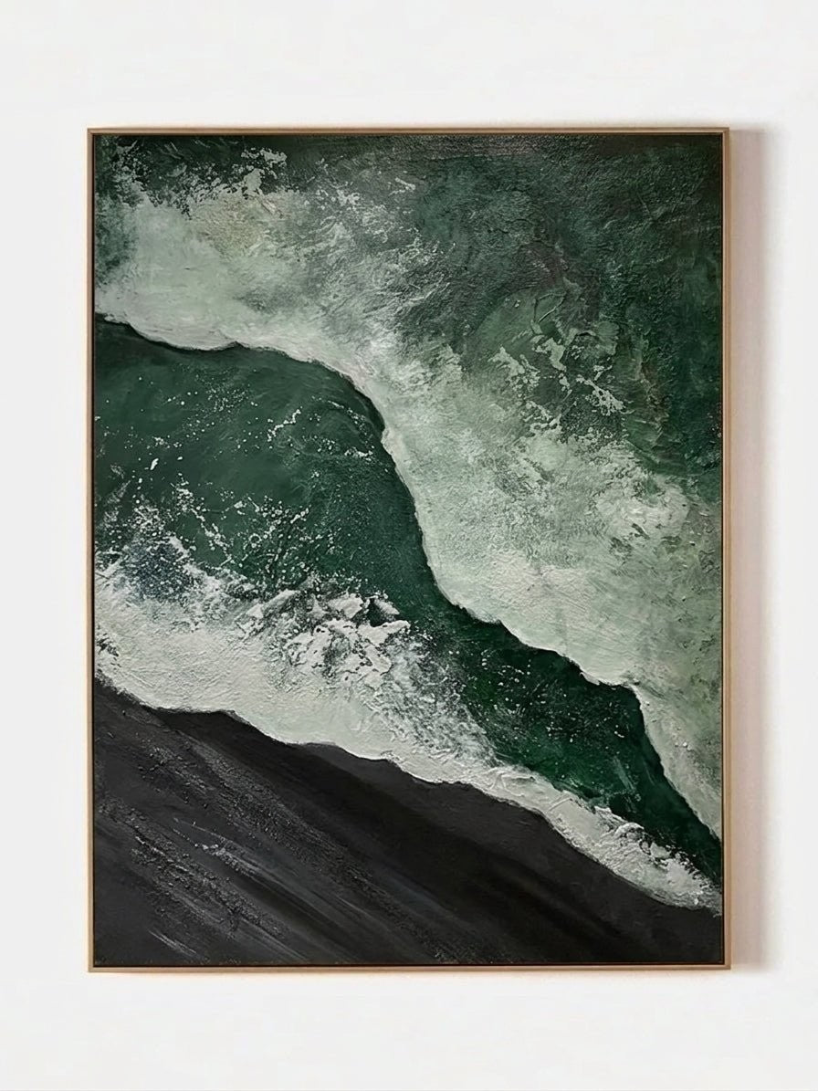 Emerald Green Textured Wall Art