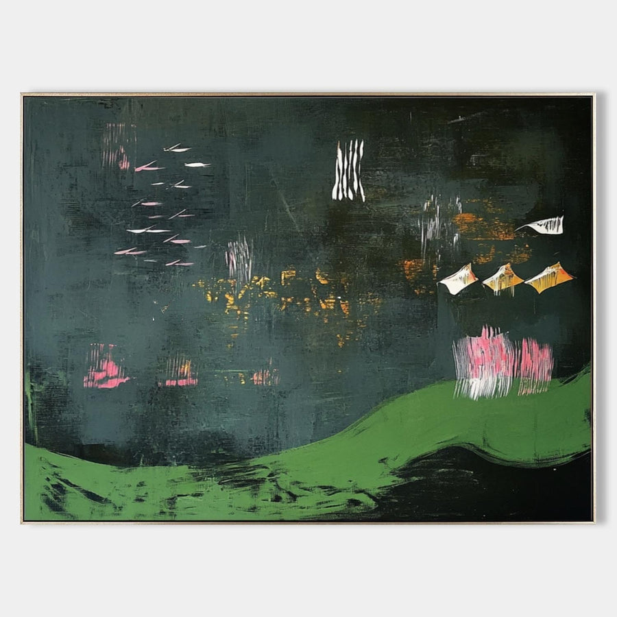 Emerald Night Garden Abstract