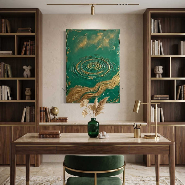 Emerald Ripple with Gilded Currents