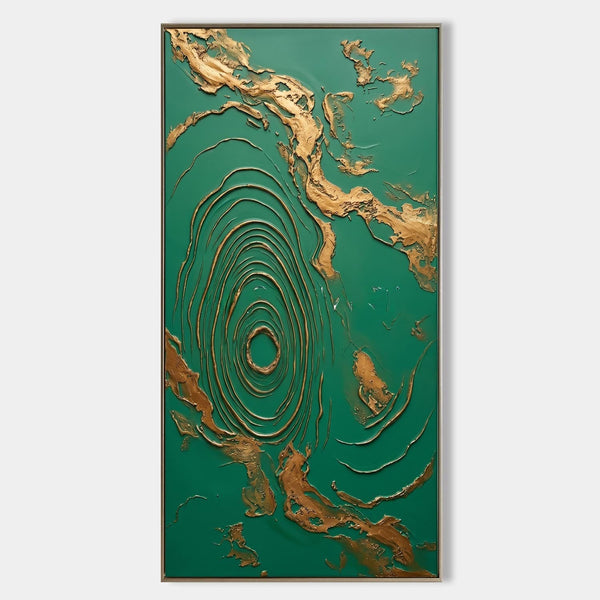 Emerald Ripples with Gilded Shores