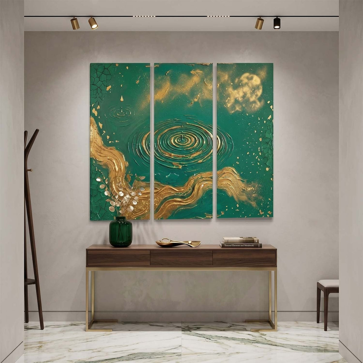 Emerald Ripples with Gold Currents
