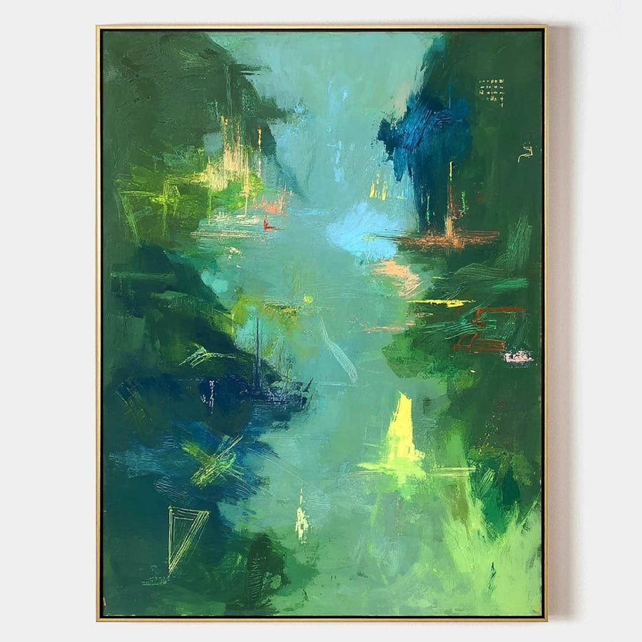 Emerald River Through Green Shadows