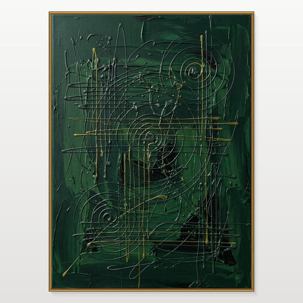 Emerald Spirals with Gold Threads