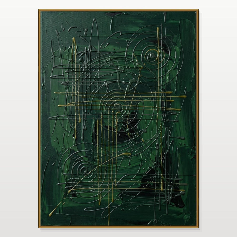 Emerald Spirals with Gold Threads