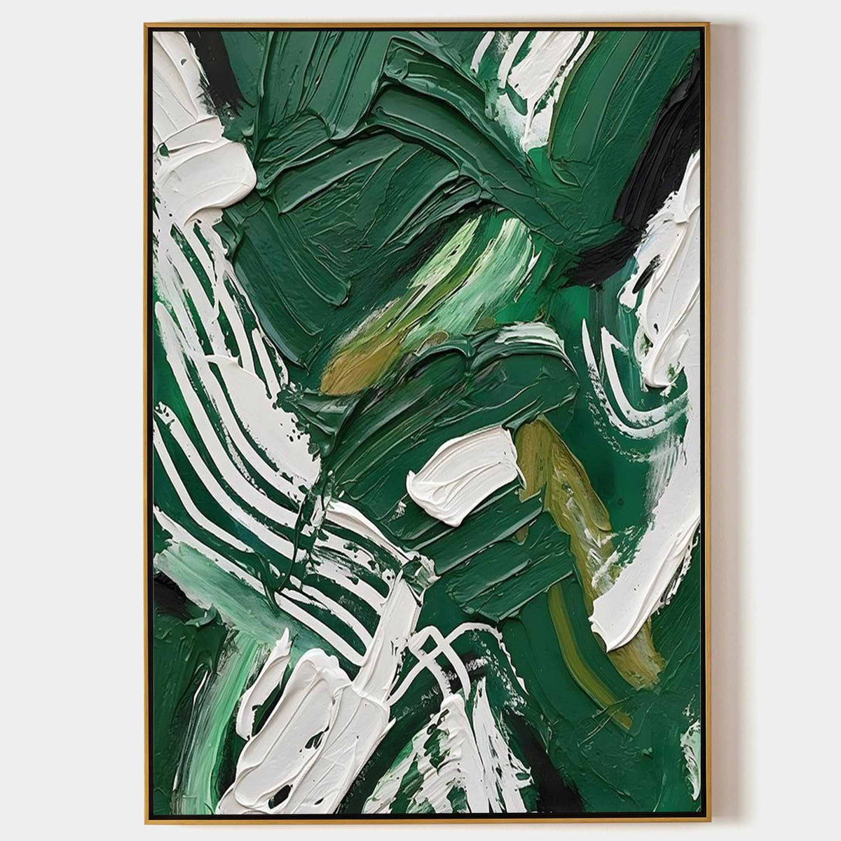 Emerald Sweep in Thick White Strokes