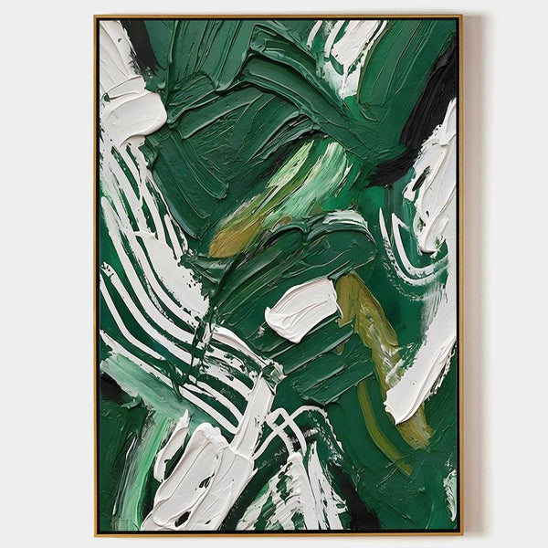 Emerald Sweep in Thick White Strokes
