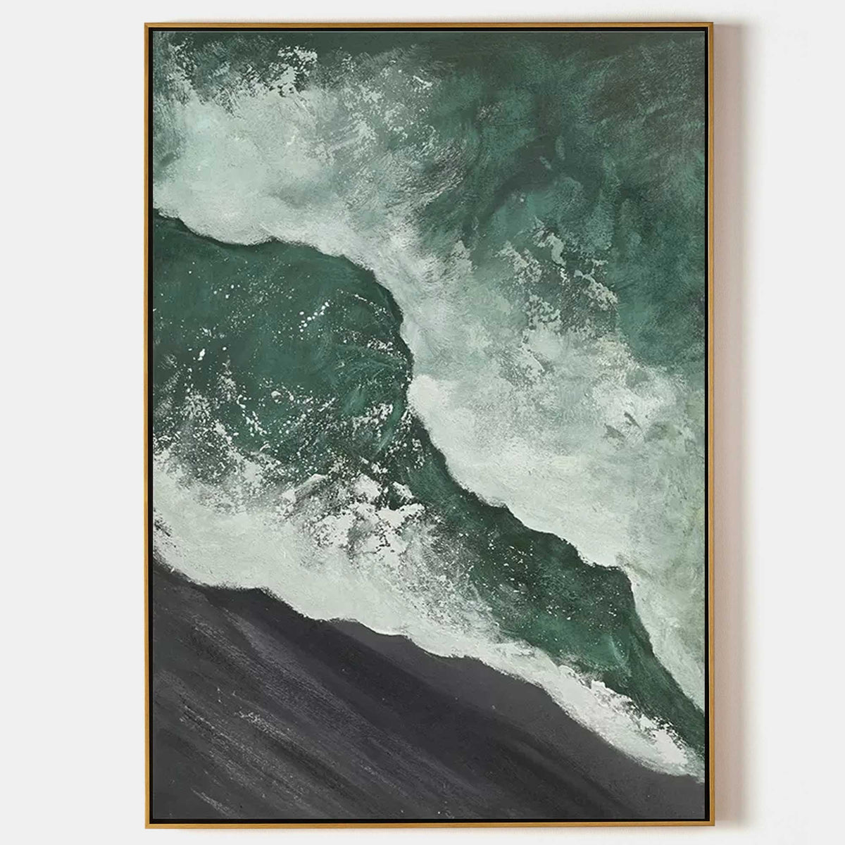 Emerald Wave on Dark Shore