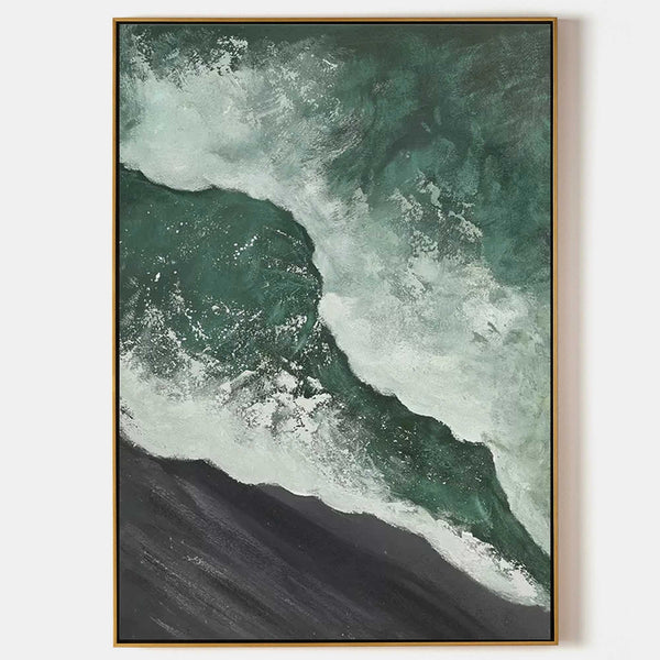 Emerald Wave on Dark Shore