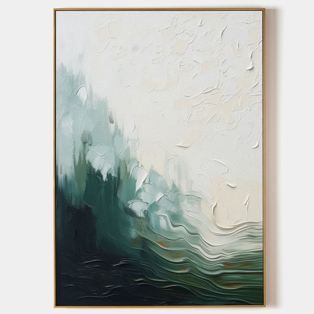 Emerald Wave Rising Into Mist