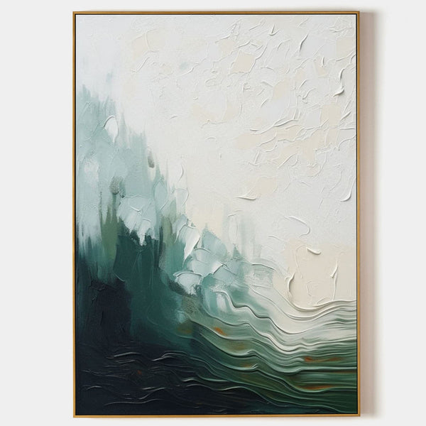 Emerald Wave Rising Into Mist