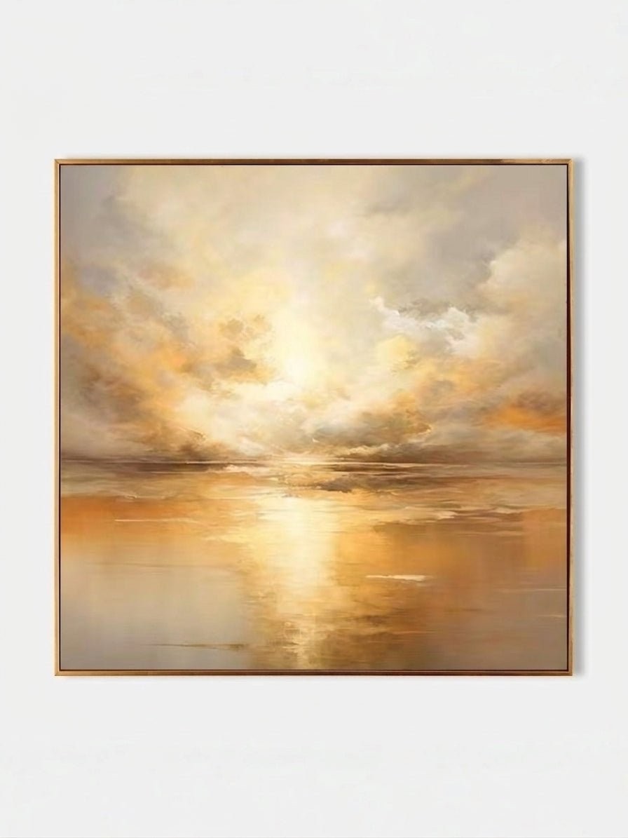 Ethereal Gold Abstract Landscape Painting