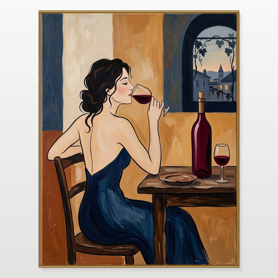 Evening Wine by the Arched Window