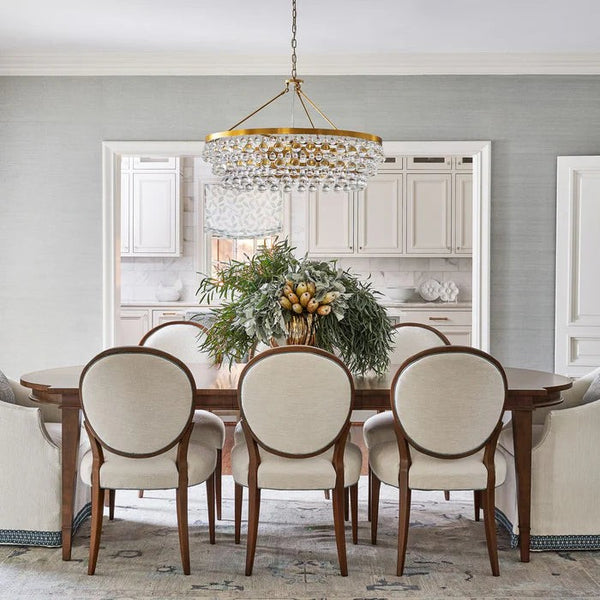 Extended Brass Frame Crystal Accent Chandelier