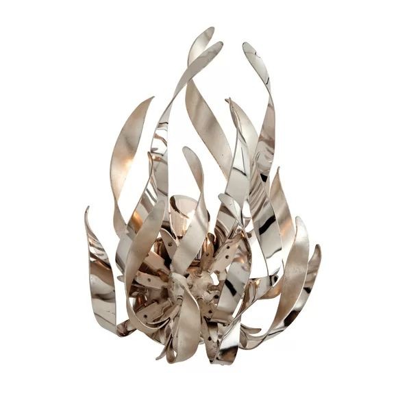 Faceted Acrylic Sphere and Silver Metal Wall Sconce