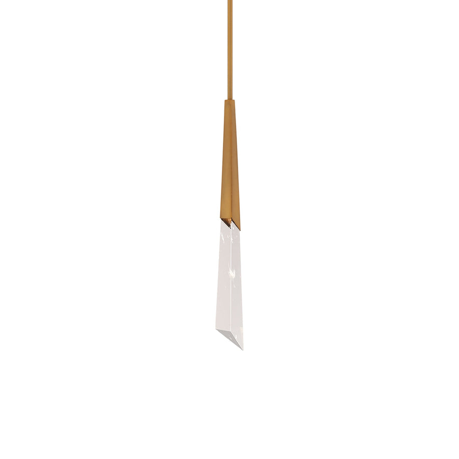 Faceted Crystal and Brass Mini Pendant