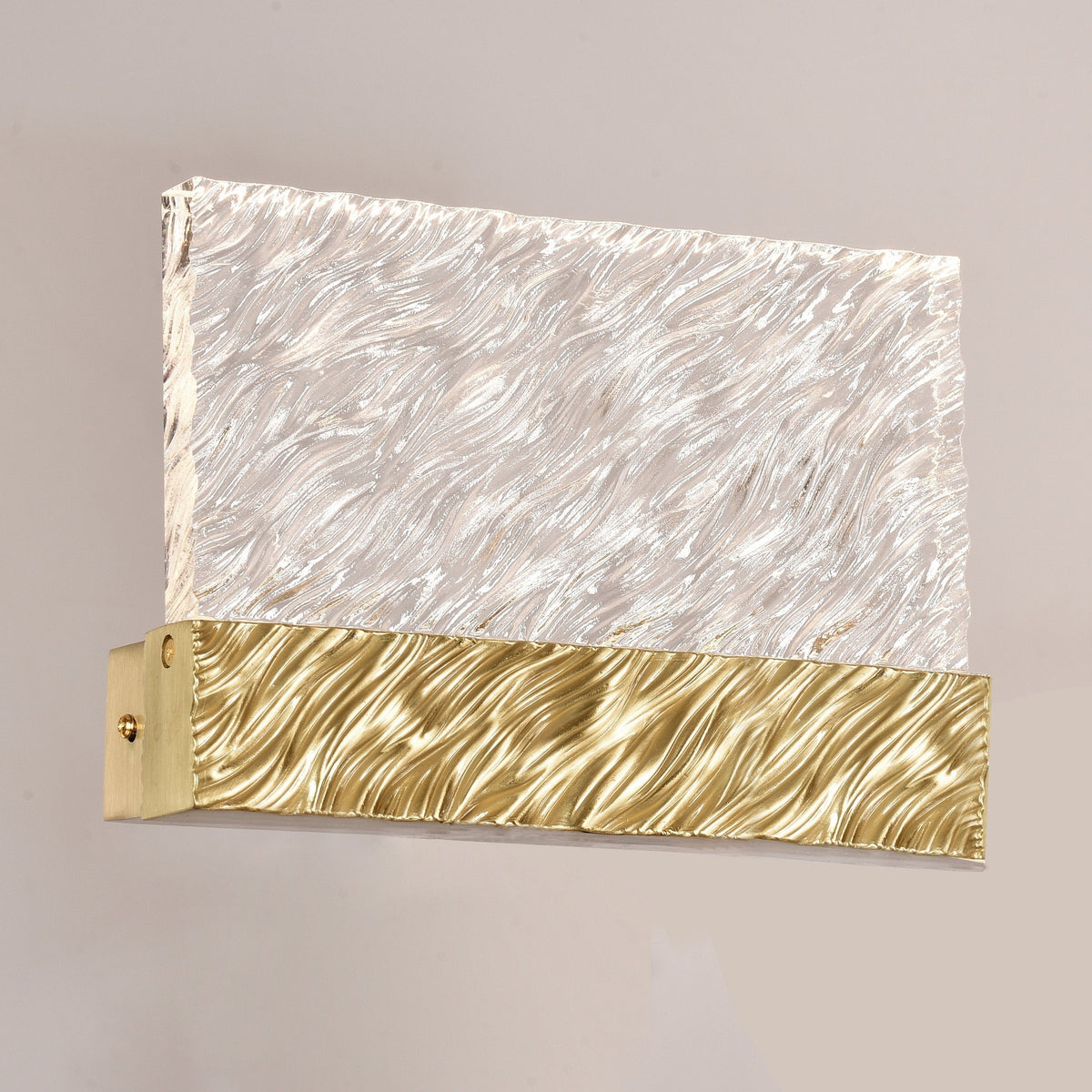 Faceted Crystal and Brass Wall Sconce