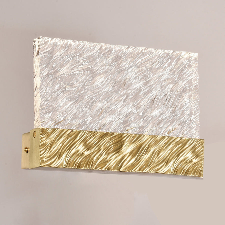 Faceted Crystal and Brass Wall Sconce