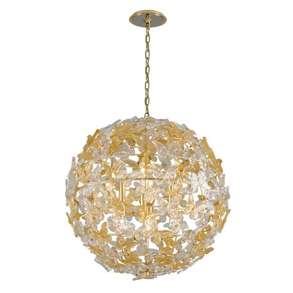 Faceted Crystal Butterfly Cluster Chandelier