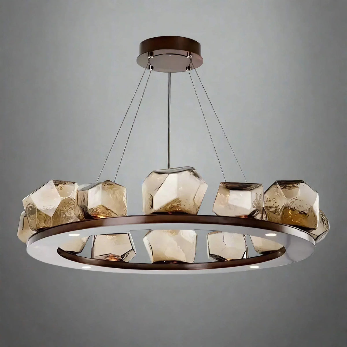Faceted Crystal Gemstone Ring Chandelier
