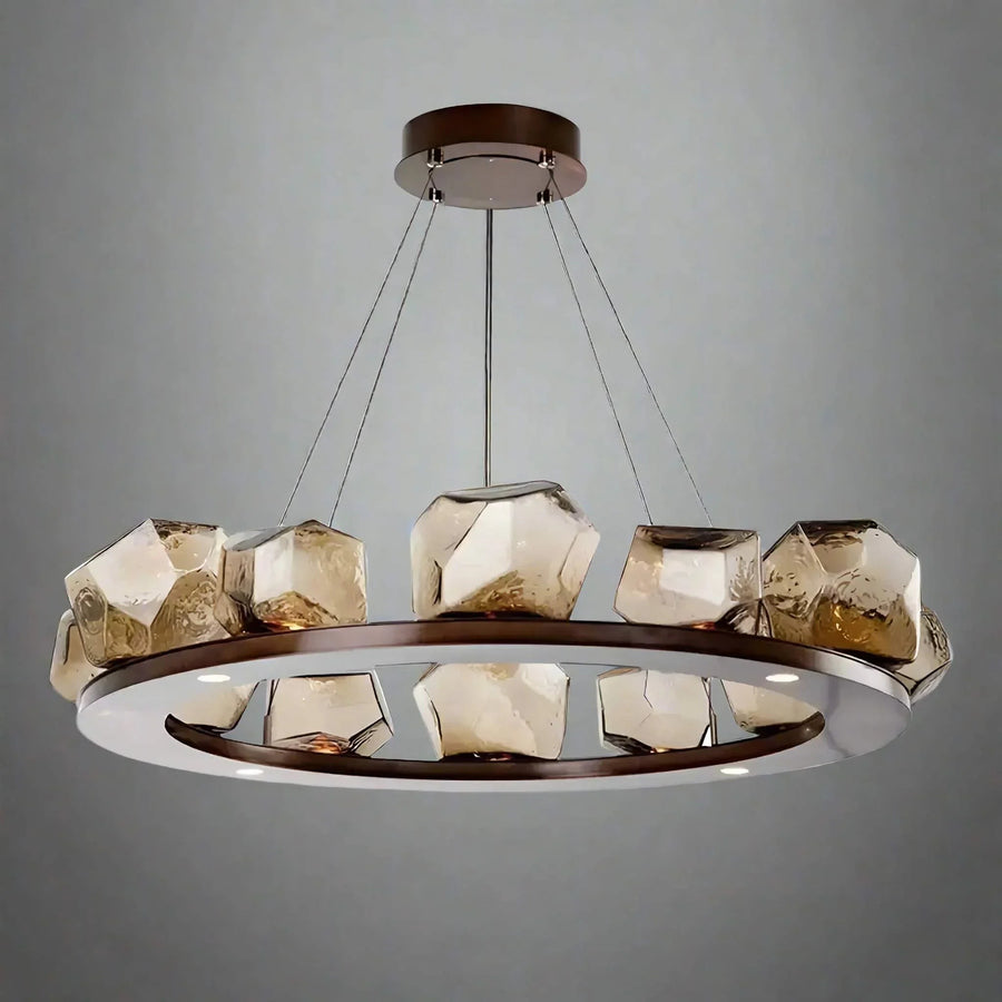 Faceted Crystal Gemstone Ring Chandelier