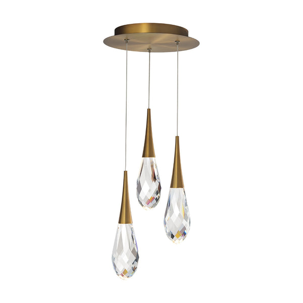 Faceted Crystal Orb Cluster Metal Pendant
