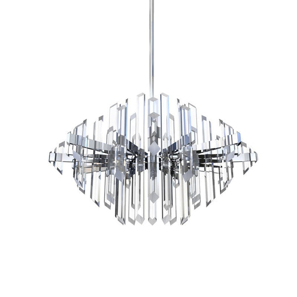 Faceted Geometric Metal Cluster Chandelier