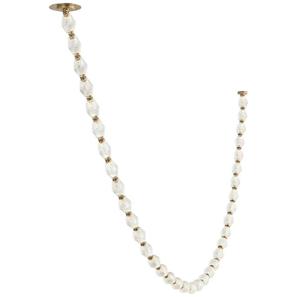 Faceted Glass Bead Strand Linear Chandelier