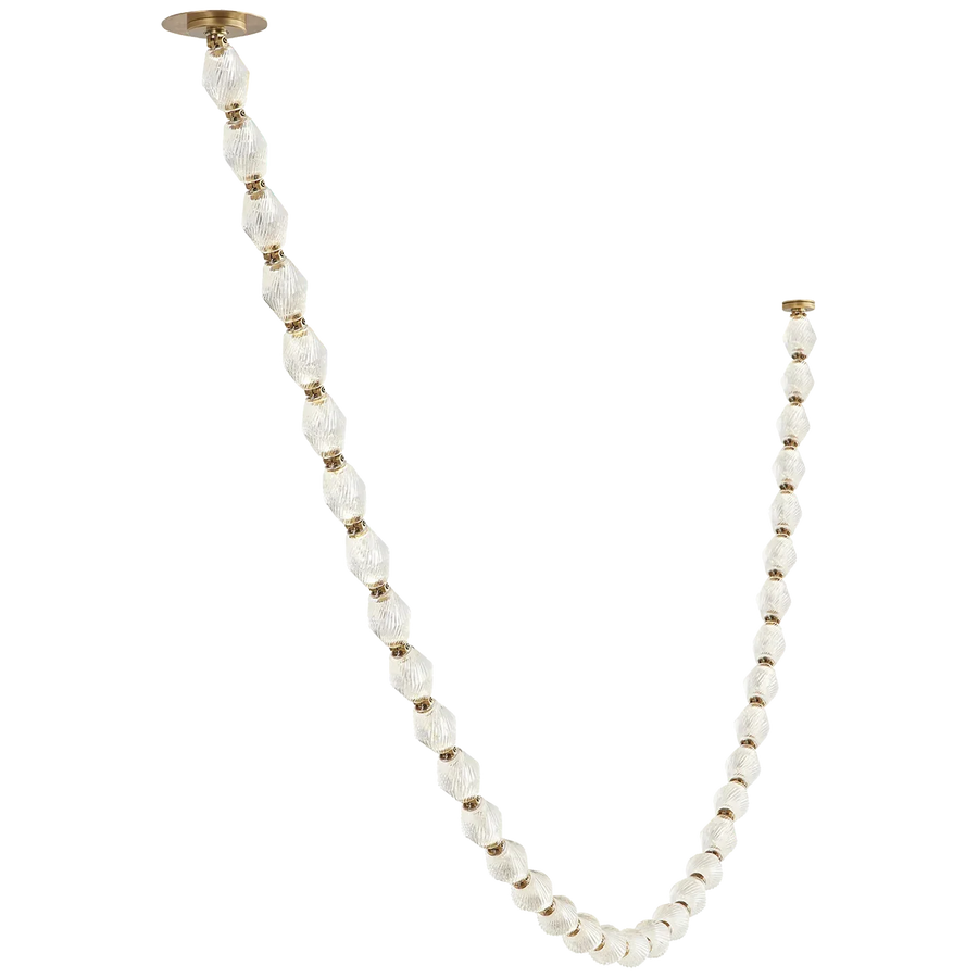 Faceted Glass Bead Strand Linear Chandelier