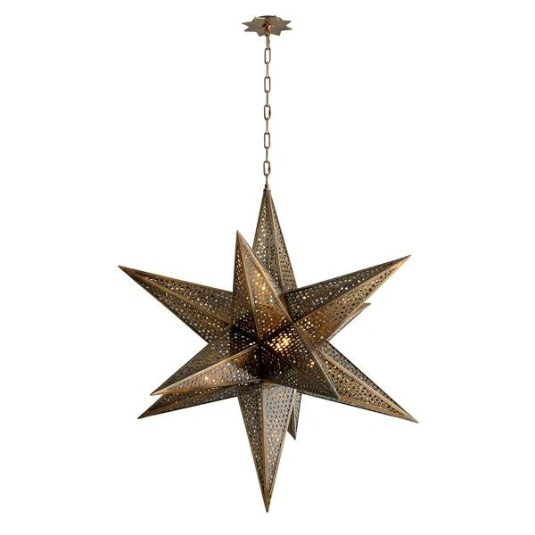 Faceted Glass Bubble Cluster Metal Chandelier