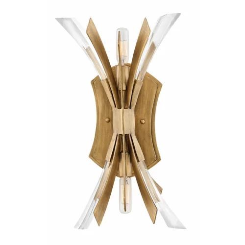 Faceted Glass Globe Gold Metal Wall Sconce