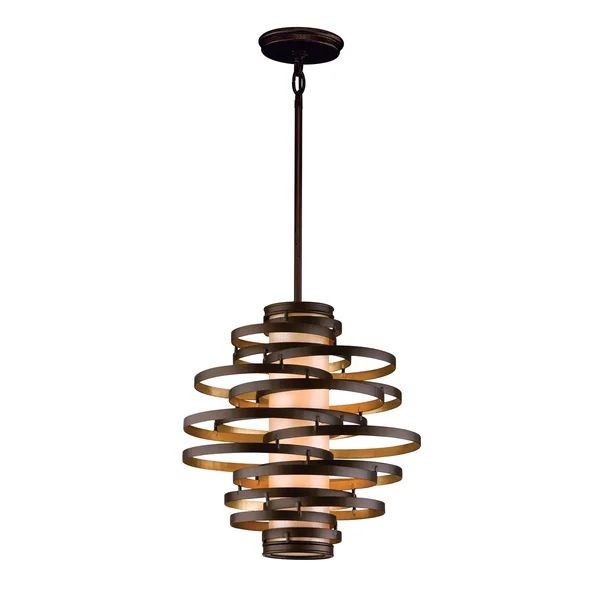 Faceted Glass Sphere Pendant with Black Rods