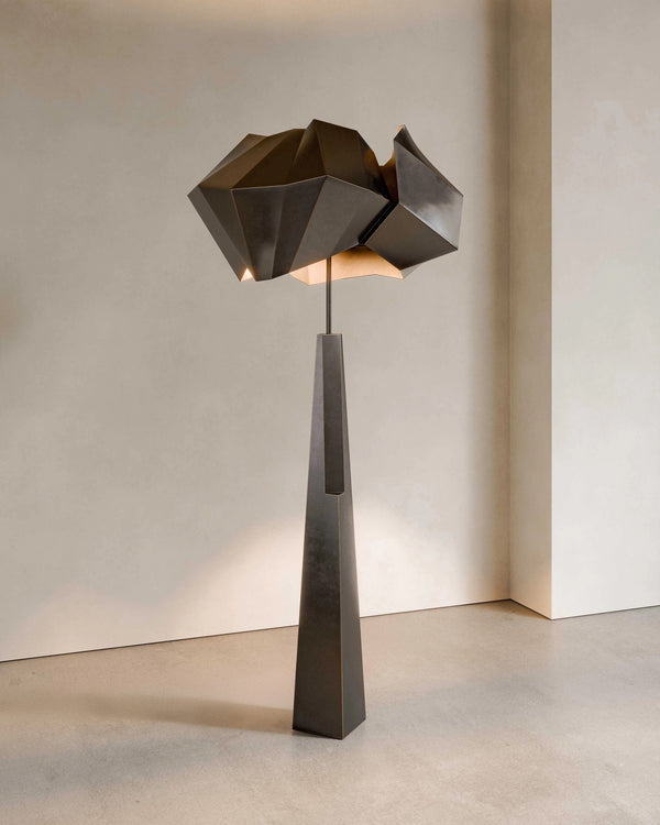 Faceted Patinated Alloy Cluster Floor Lamp