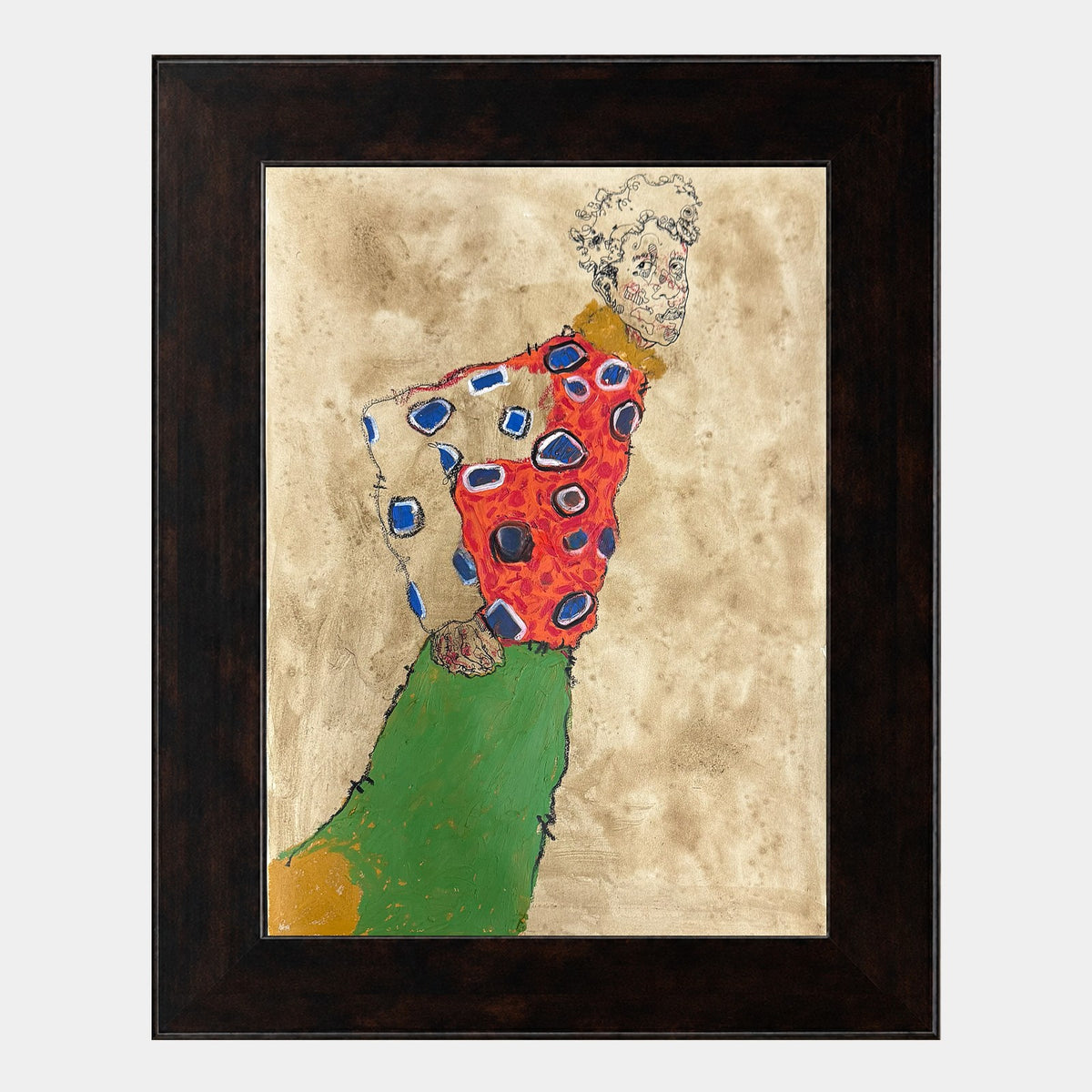 Figura con estampado coral y verde