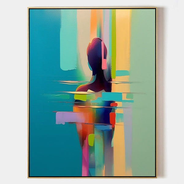 Figure in Turquoise Reflection