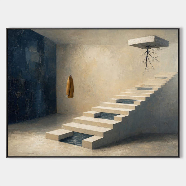 Floating Stair and Hanging Coat