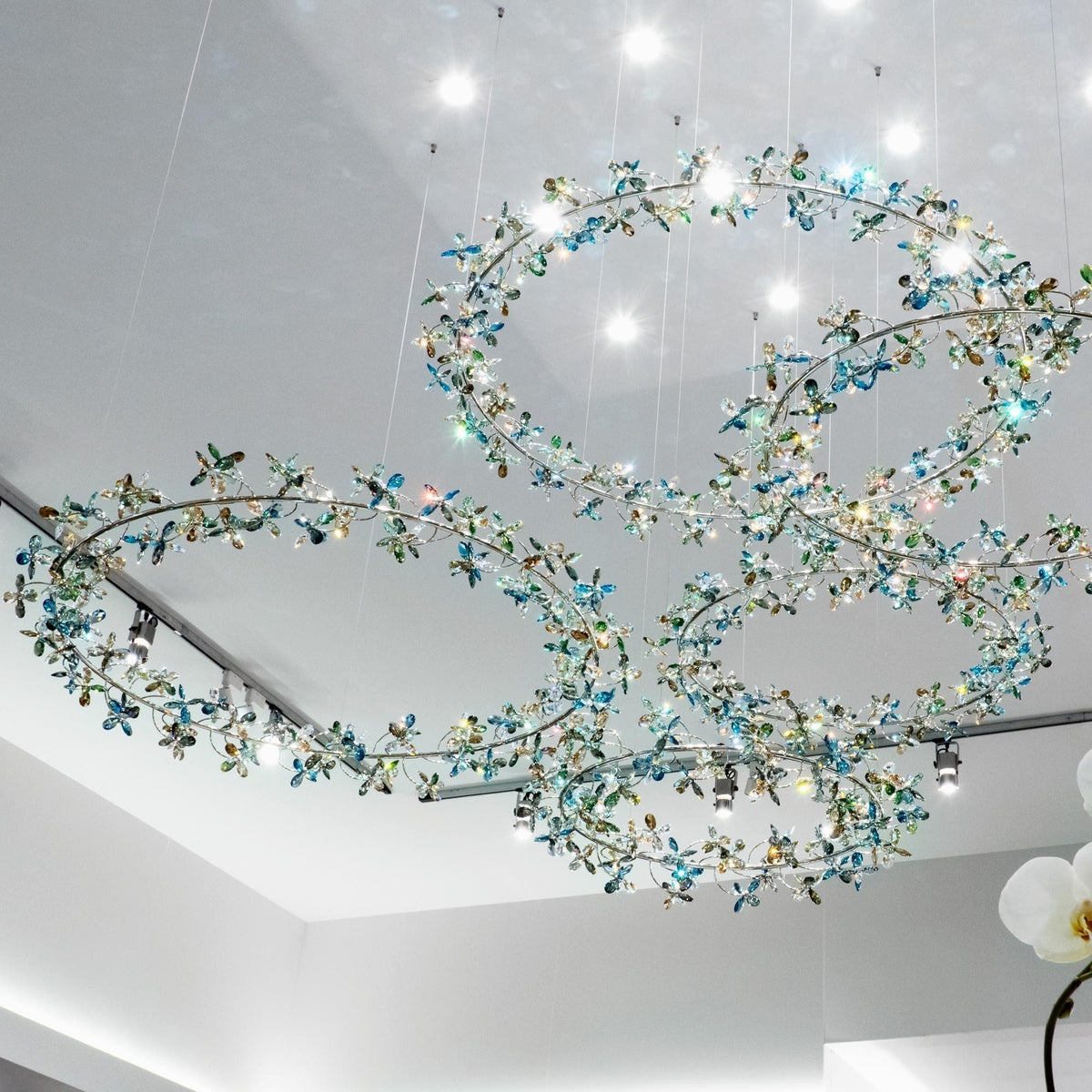 Floral Crown Crystal Blossom Ring Chandelier