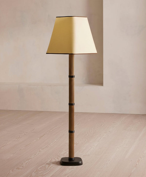 Fluted Bronzed Aluminum Column Floor Lamp