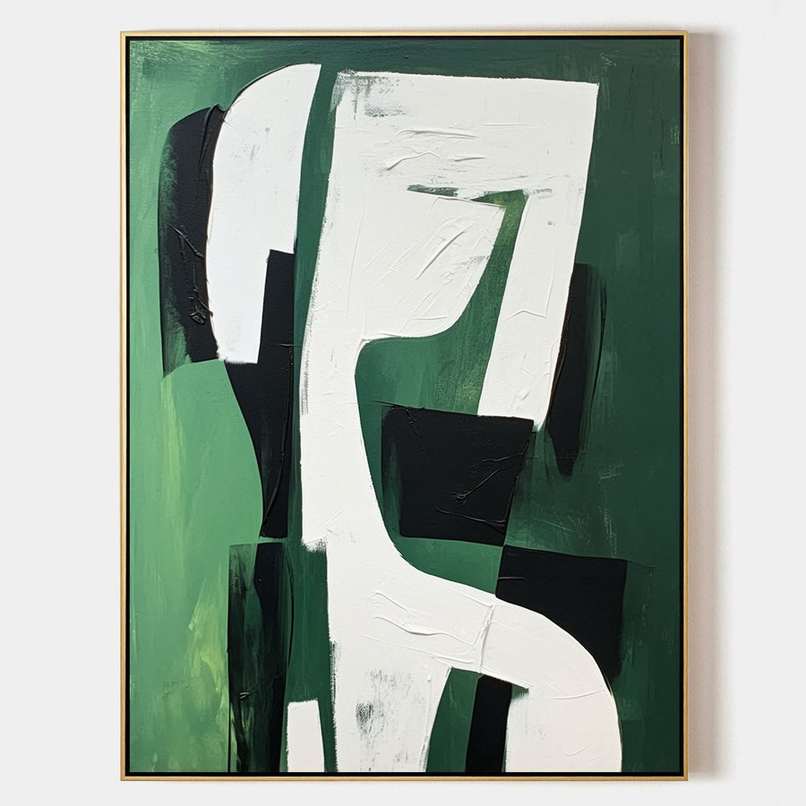 Forest Green Abstract Figure Study