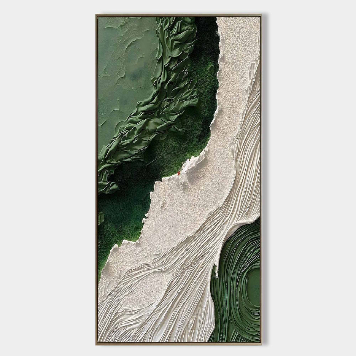 Forest Green and Ivory Relief Tide