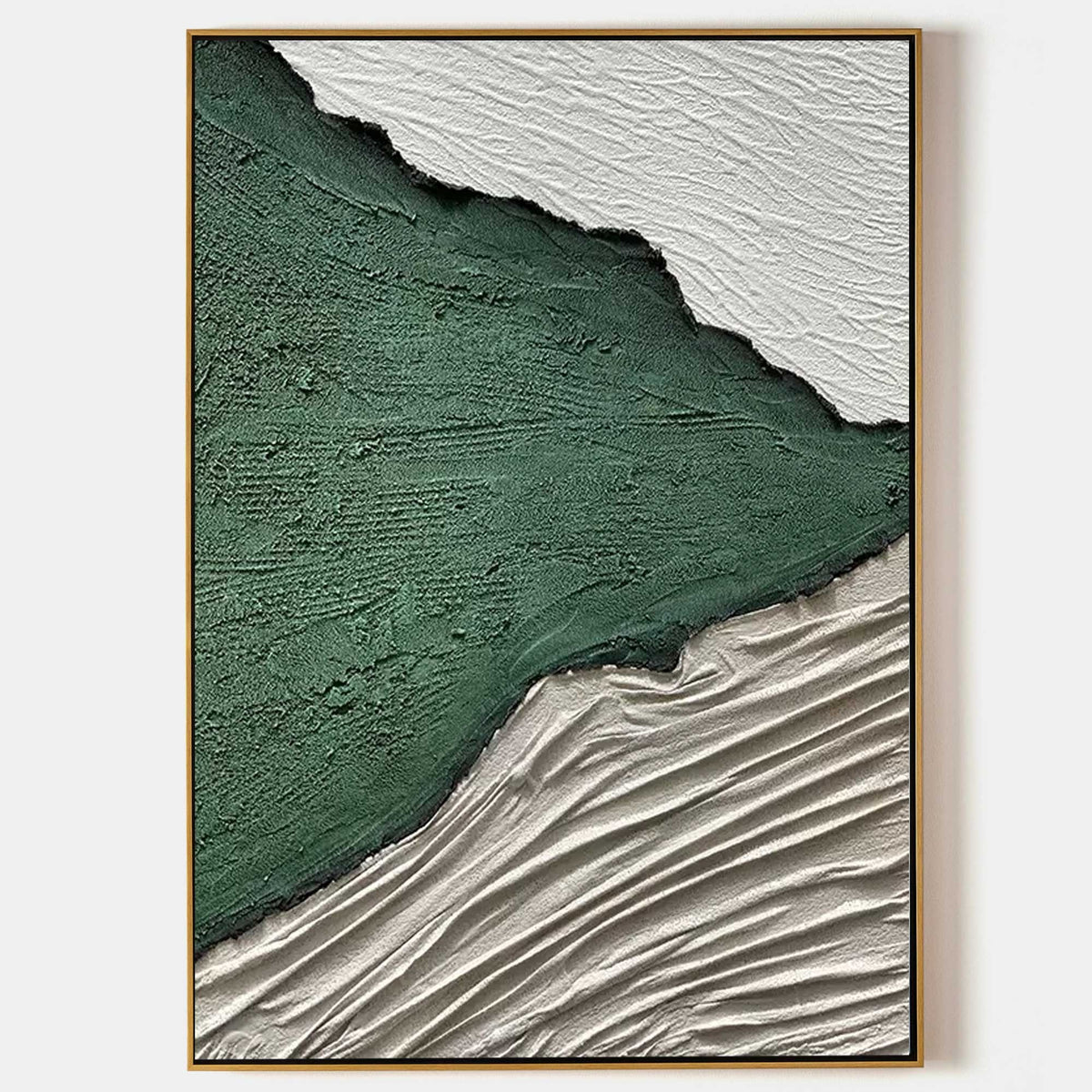 Forest Green Plaster Ridge Abstract