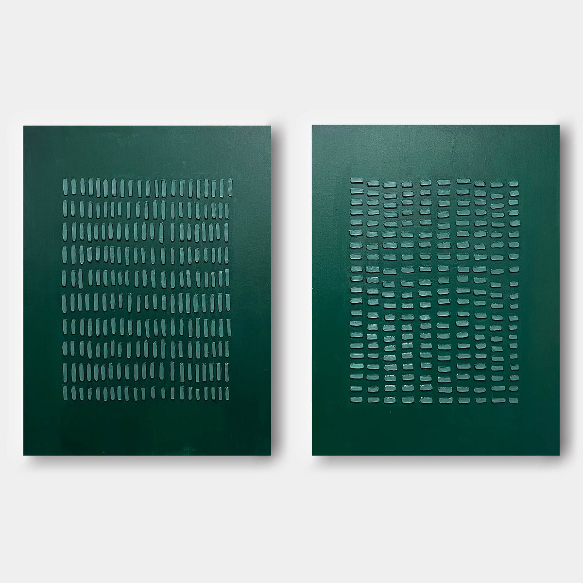 Forest Green Rhythm Diptych