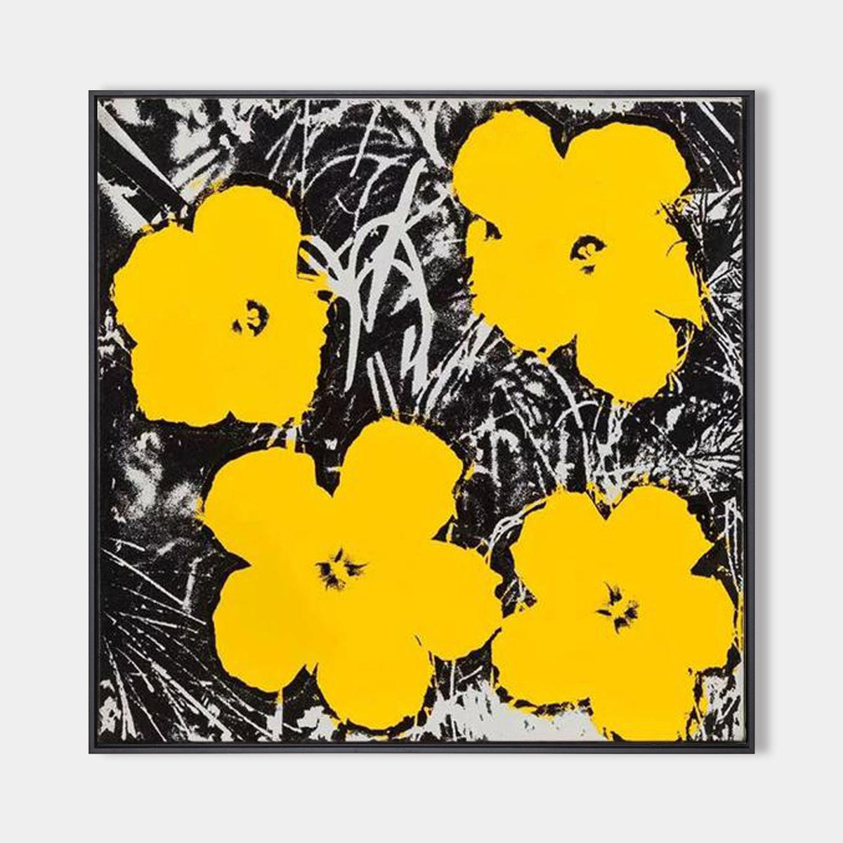 Four Yellow Blooms in Pop Contrast