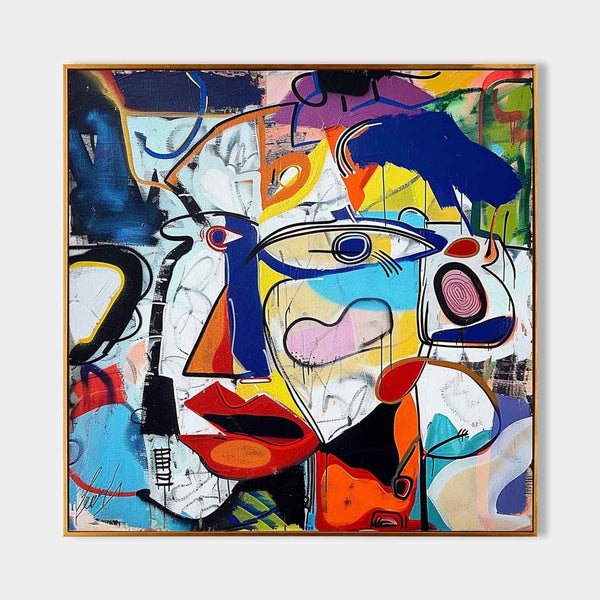 Fractured Graffiti Face in Bold Color