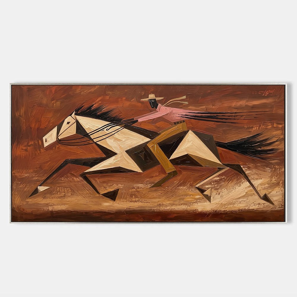 Galloping Rider in Burnt Sienna