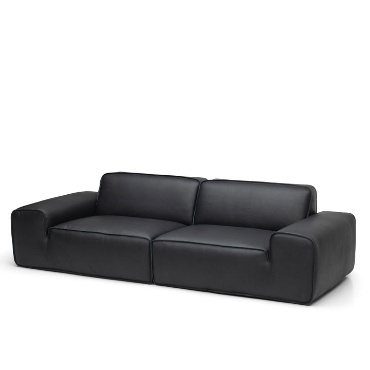 genuine black leather sofa